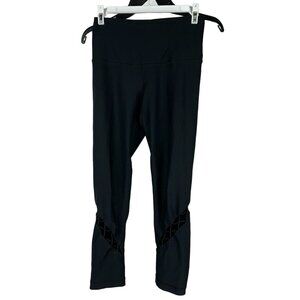 90 Degree By Reflex Black High-Waist Mesh Detail Leggings Size XS